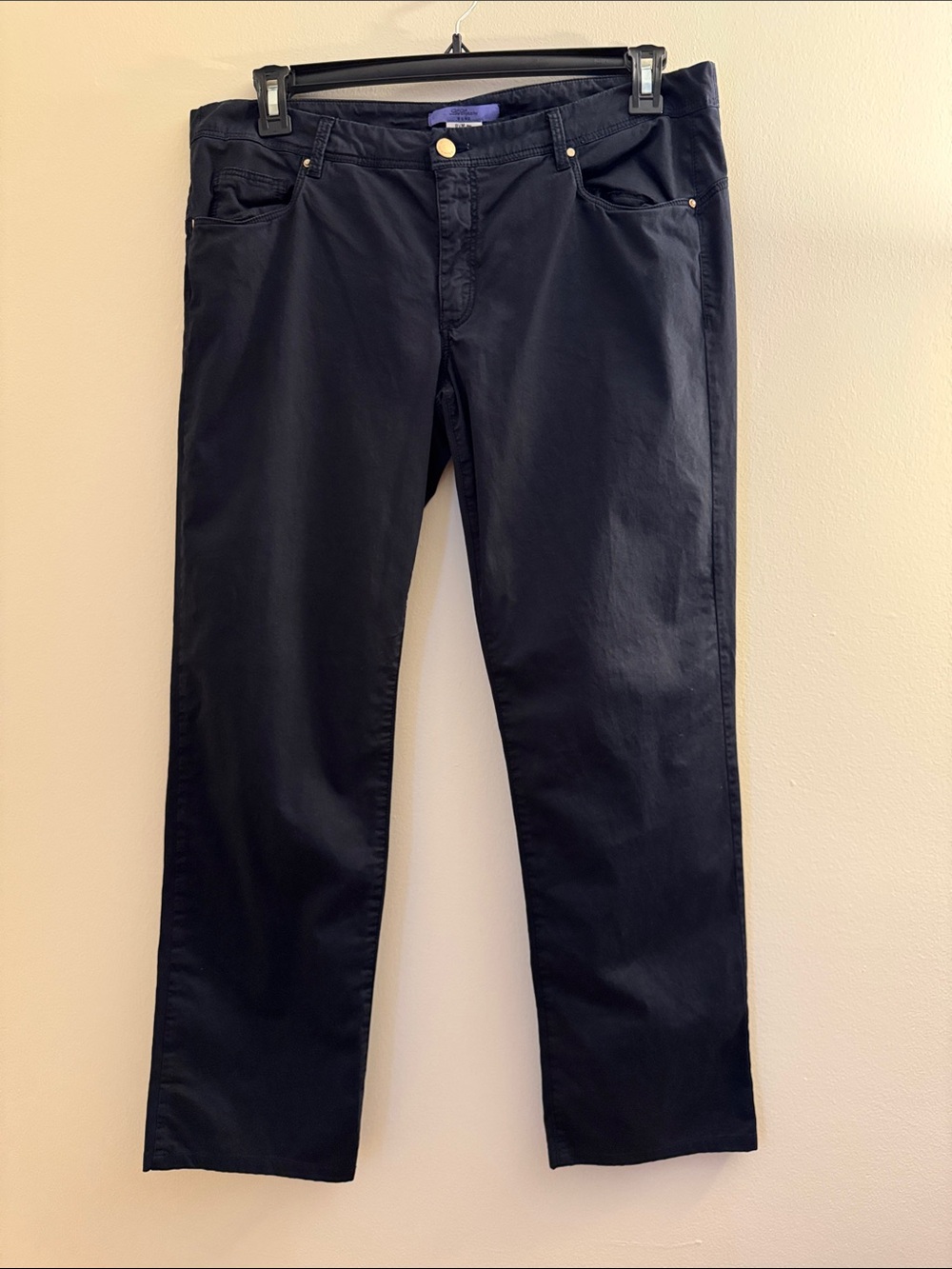 LES COPAINS BLUE Sateen Straight Leg Pants